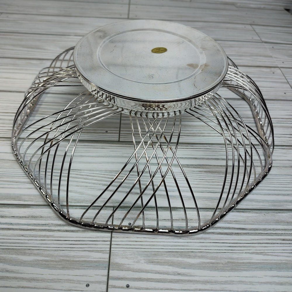 Vintage Silver Plated Bread Fruit Basket Beautiful Silver Plated Wire