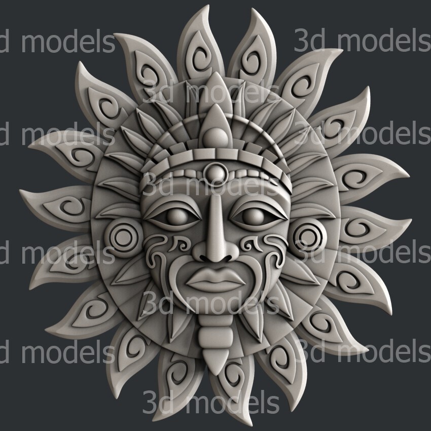 3d STL models for CNC, Artcam, Aspire, Polynesia Sun