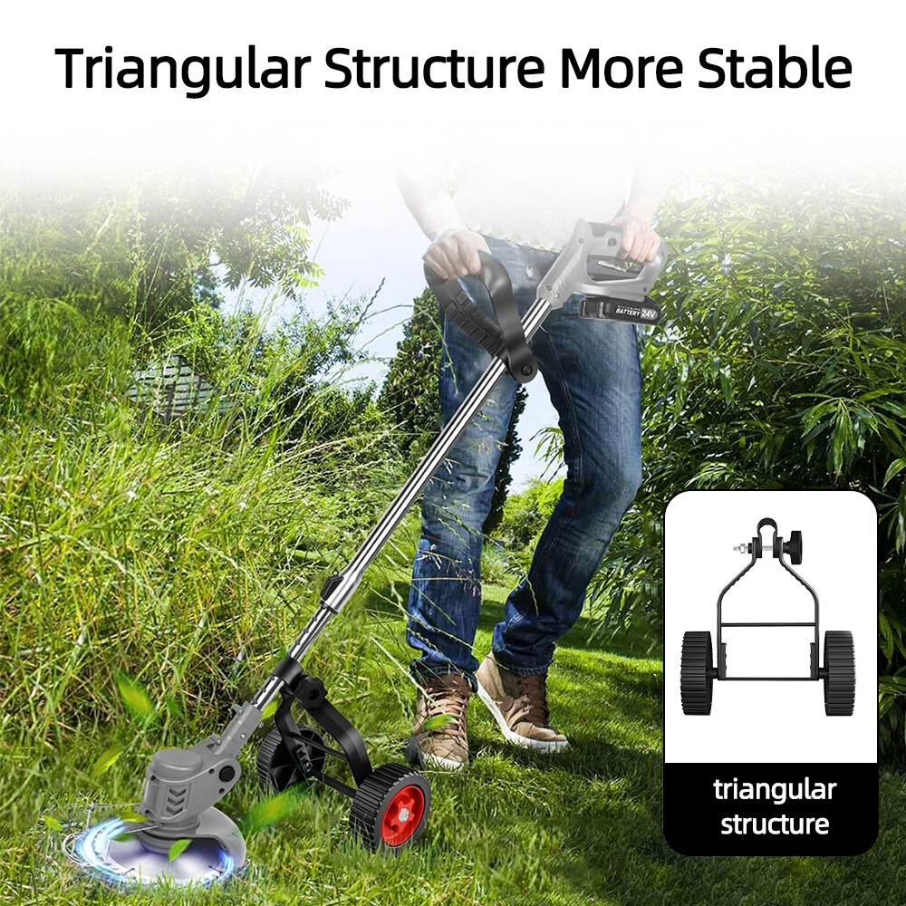 Universal Grass Rope Trimmer Weeder Stabilizing Height Adjustable Support Wheel