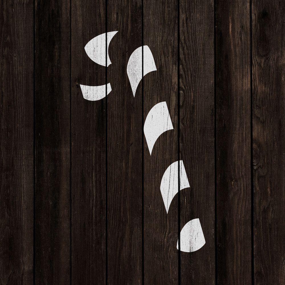Candy Cane Stencil - Durable & Reusable Mylar Stencils