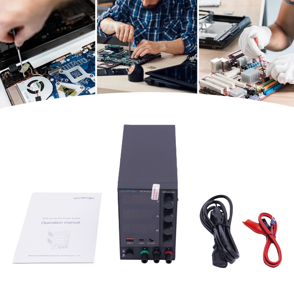0-30V 0-10A DC Power Supply Variable Adjustable 4-Digitals Display for Lab USA