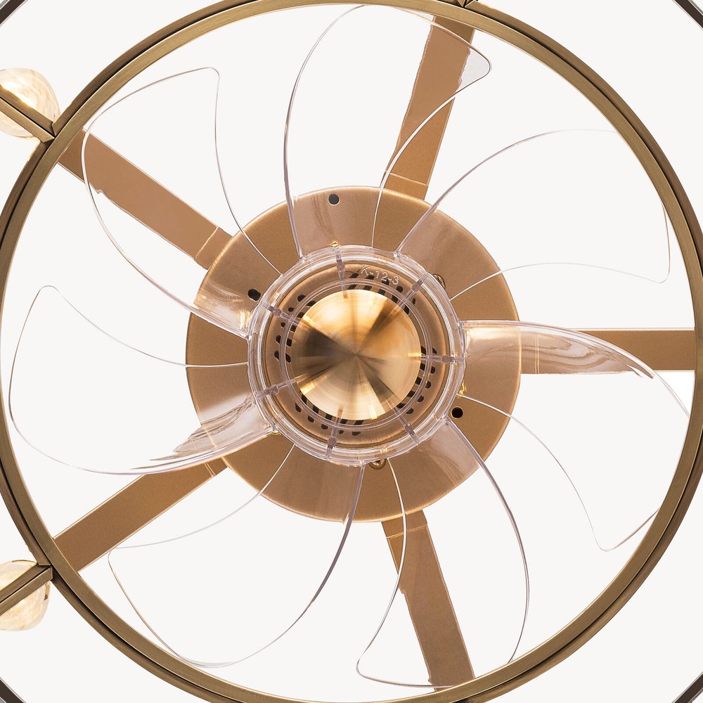 18in Ceiling Fan Light Gold Retro 2 in 1 Light and Fan Memory Function w/ Remote