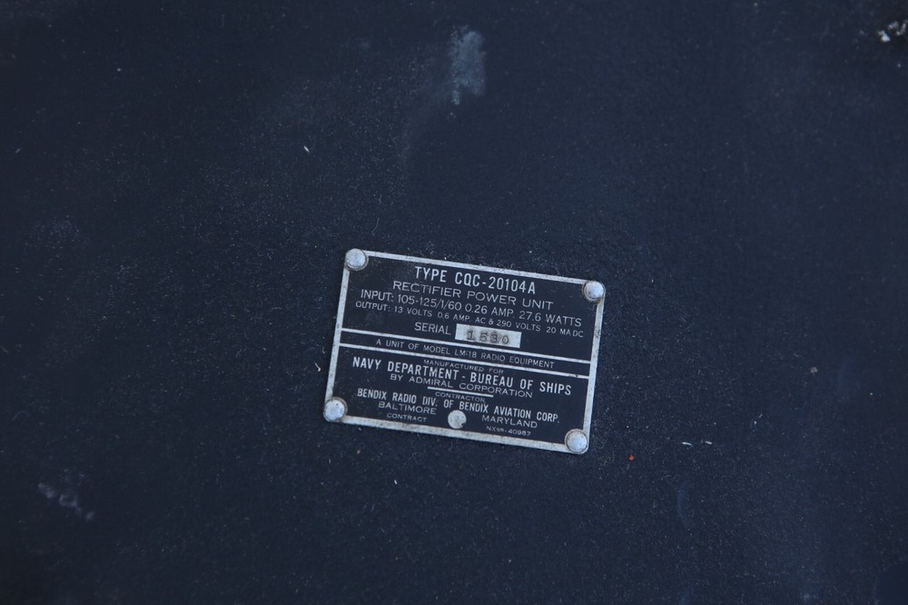 Navy Dept CQC-20104A Rectifier Power Unit
