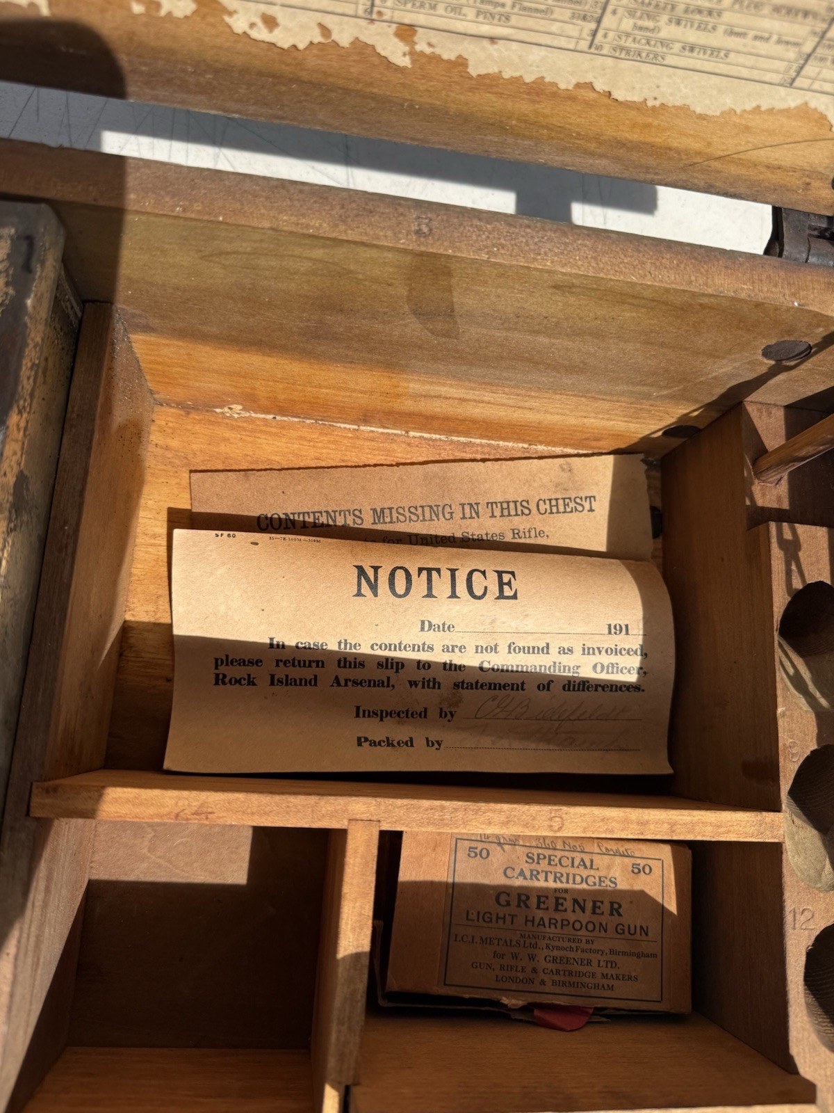 US Army Military Wooden - US M1917/P14 ARMORER REPAIR CHEST