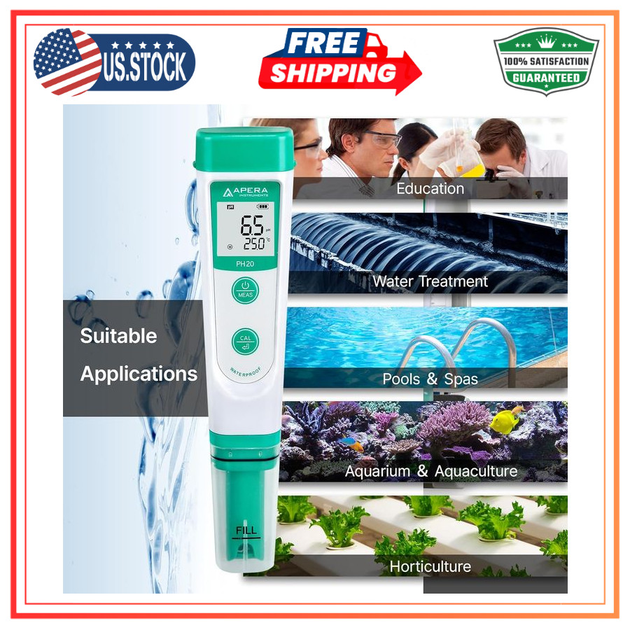 APERA INSTRUMENTS AI209 PH20 Waterproof pH Tester Kit, ±0.1 pH Accuracy