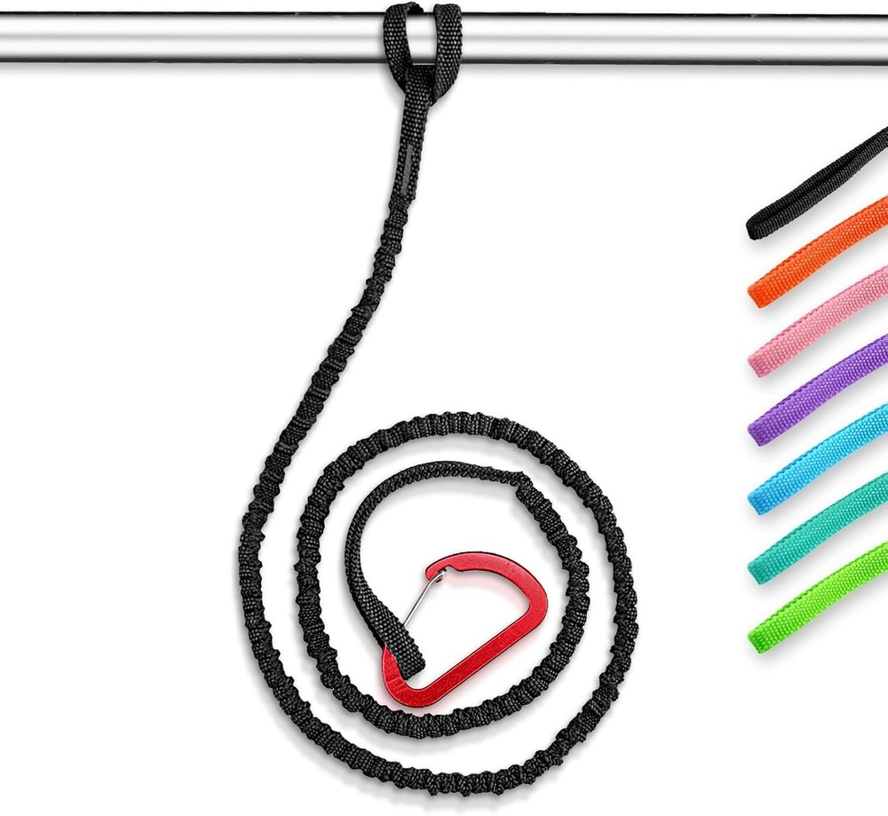 Kayak Paddle Leash 4-7ft Stretchable Strap - Ultimate Paddle Safety Solution