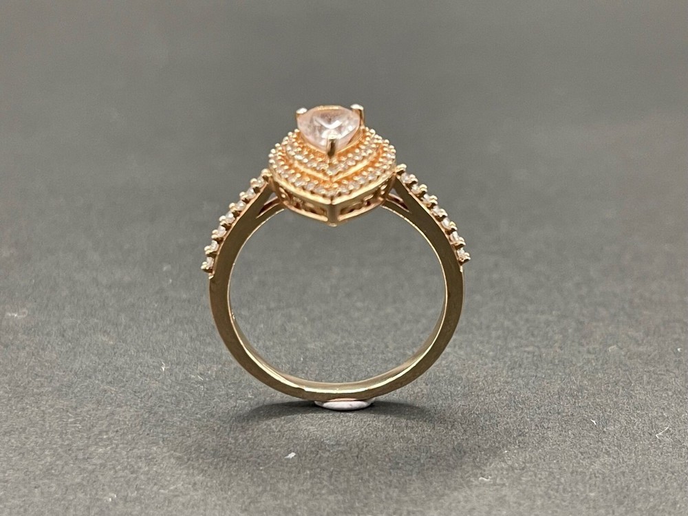 Ladies 9ct Rose Gold Pear Shape Ring