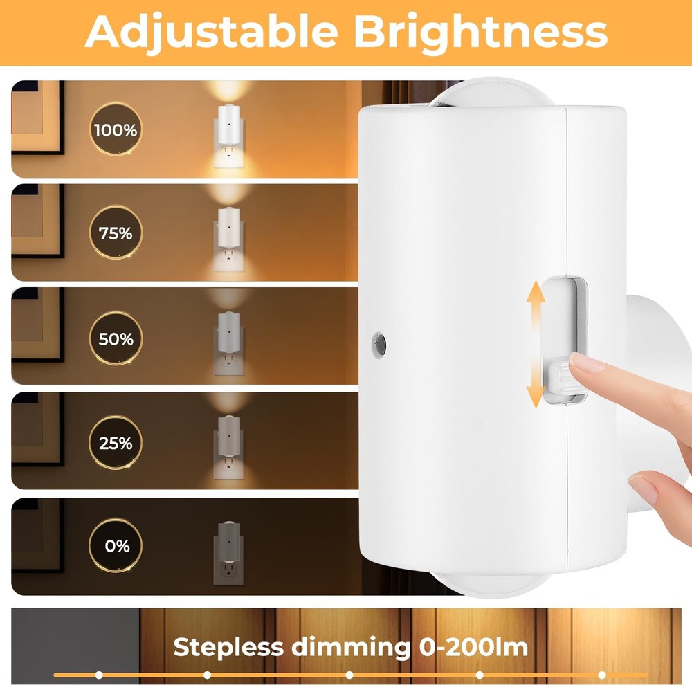 Dimmable Night Lights Plug into Wall, Rotatable Plug-in LED Night Light, Dusk...
