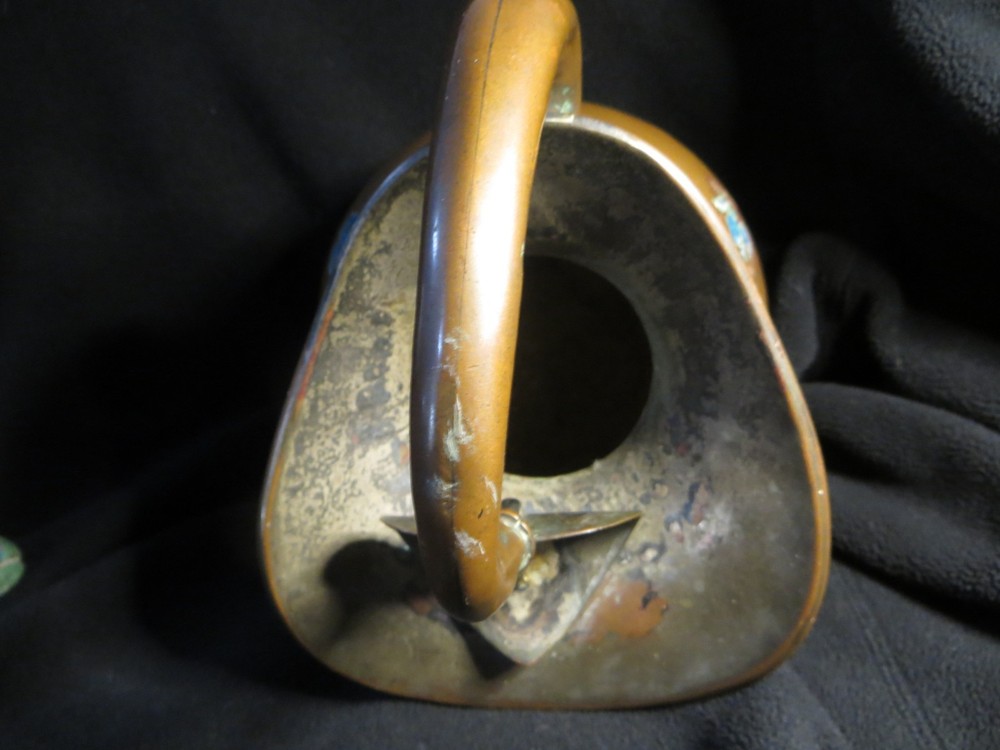 Los Castillo Copper Pitcher With Malachite Frog Decorative Inlay