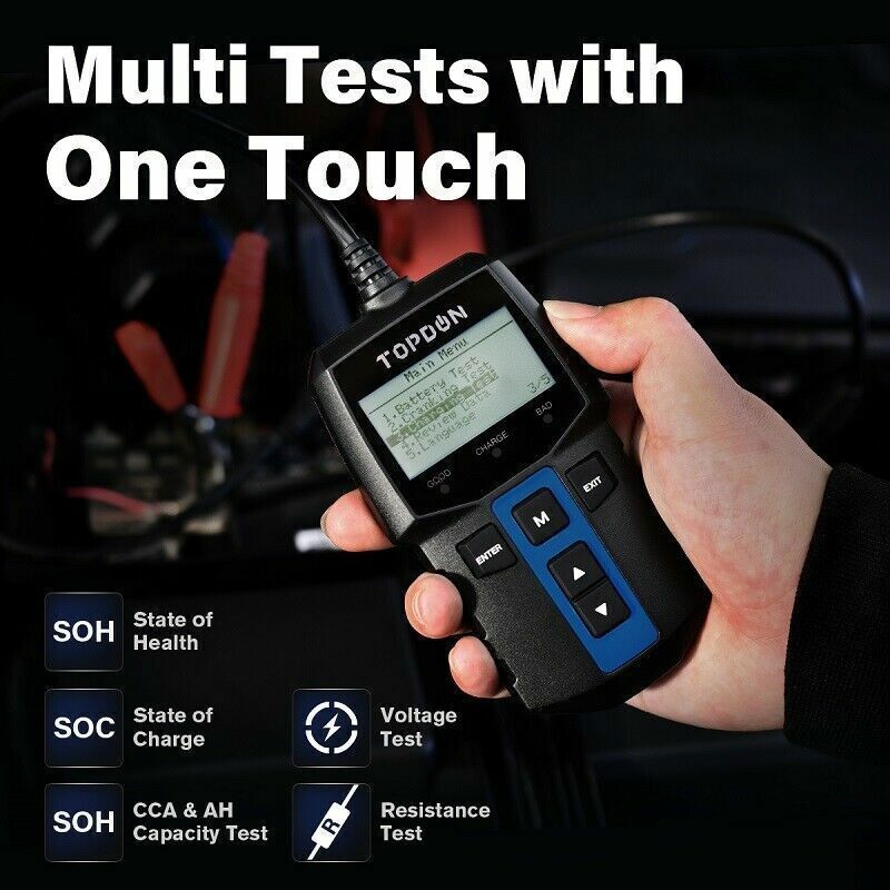 TOPDON Battery Tester Cranking Charging System Battery Analyzer with Printer