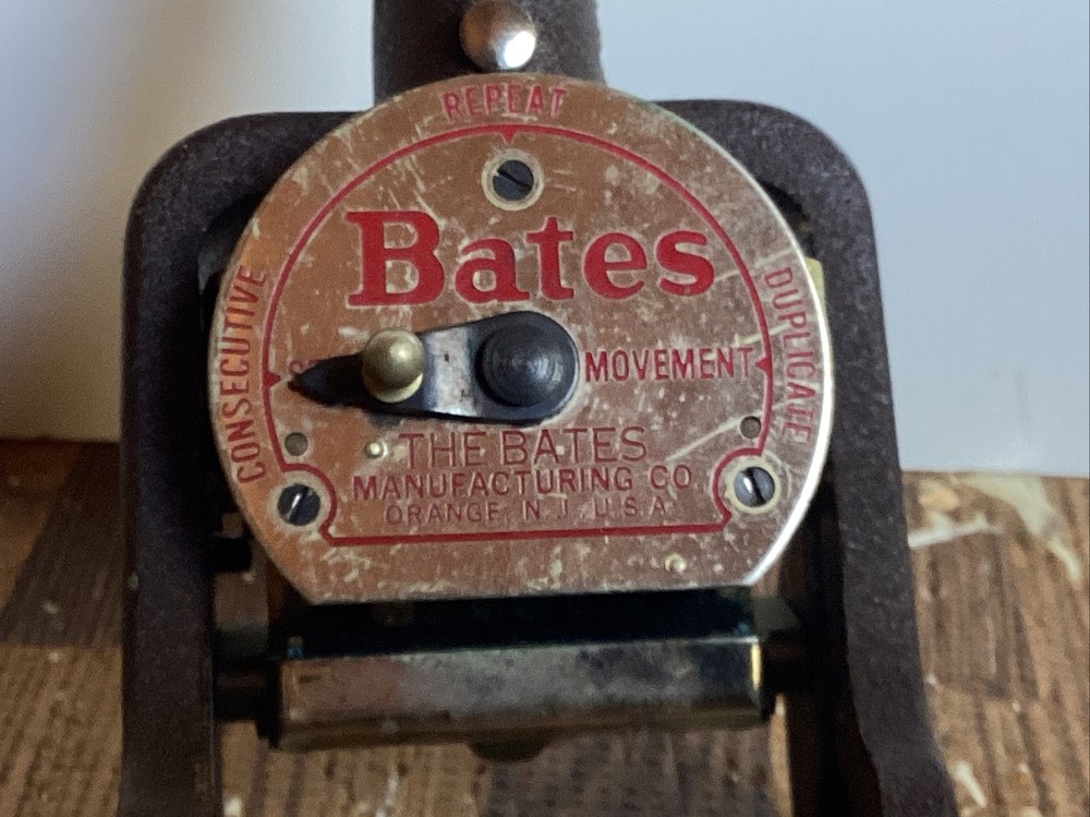 Vintage Bates Numbering Machine 6 Wheels Style E Multiple Movement