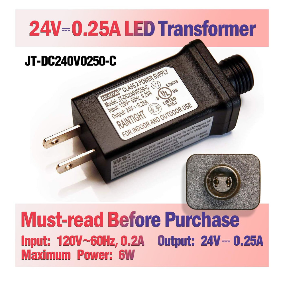 24V LED Christmas Tree & Strip Light Adapter – Class 2 Power Supply
