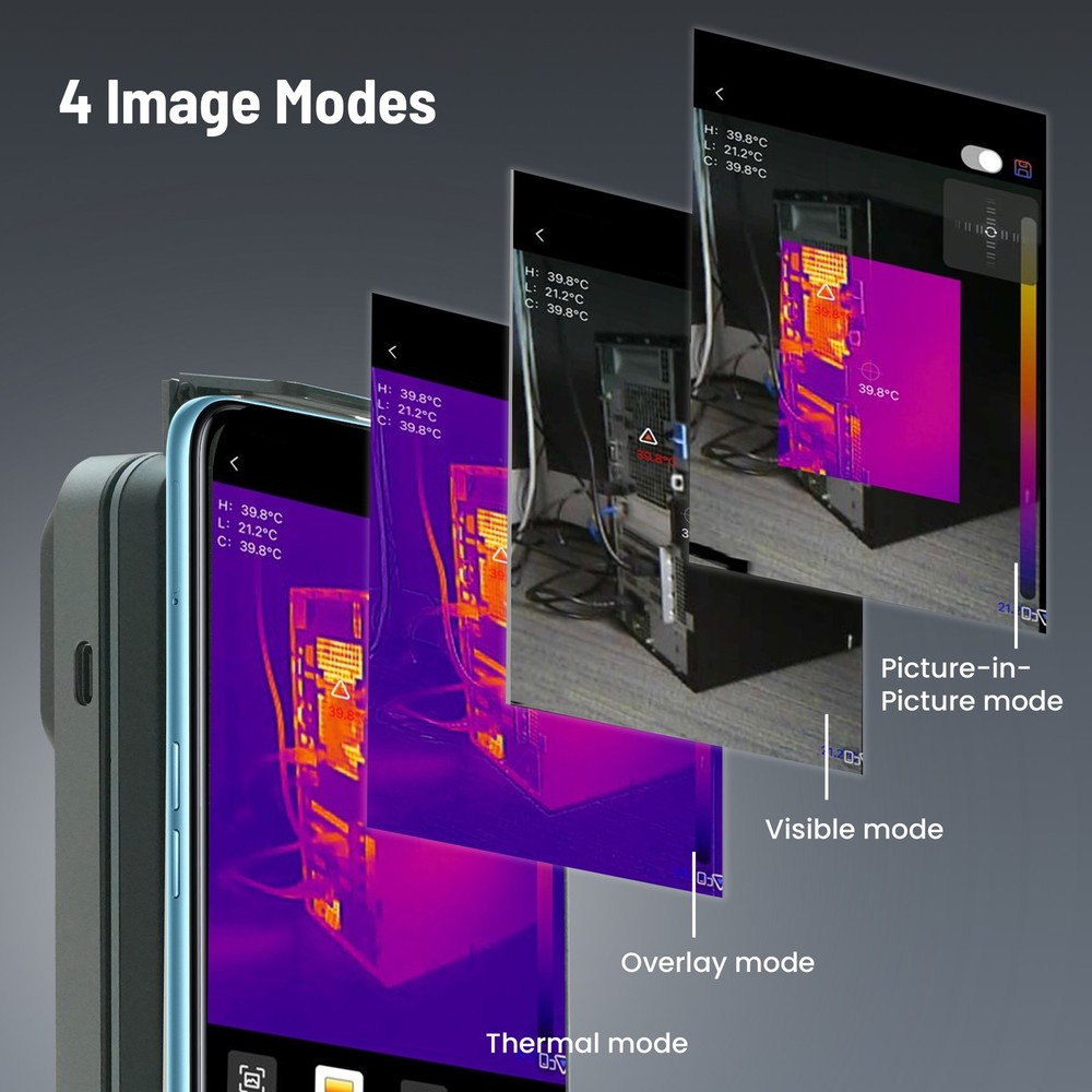 256x192 IR Resolution Wireless Thermal Camera for Android & iOS WiFi Handheld