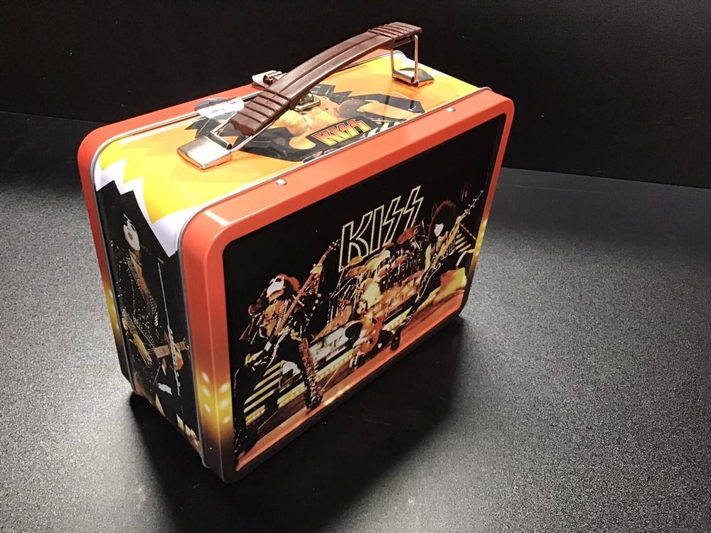 KISS Band Lunch Box Tin Tote Flask Shot Glasses Set Bif Bang Pow! 2960 made