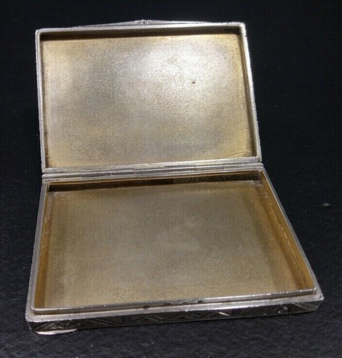 Antique " Cigarette , case Box " 19th STERLING SILVER * An exceptional case *