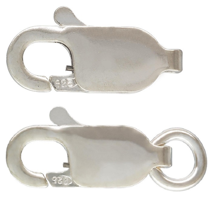 Sterling Silver, 925 Lobster Claw Clasp 2 styles - 7 sizes 8mm - 18mm 1 PC-10 PC