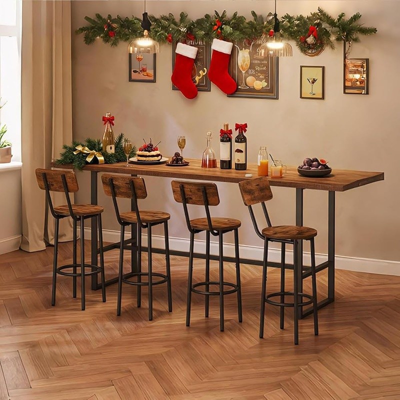 Ergonomic Bar Stools Stylish Kitchen Seating Adjustable Height Footrest Support