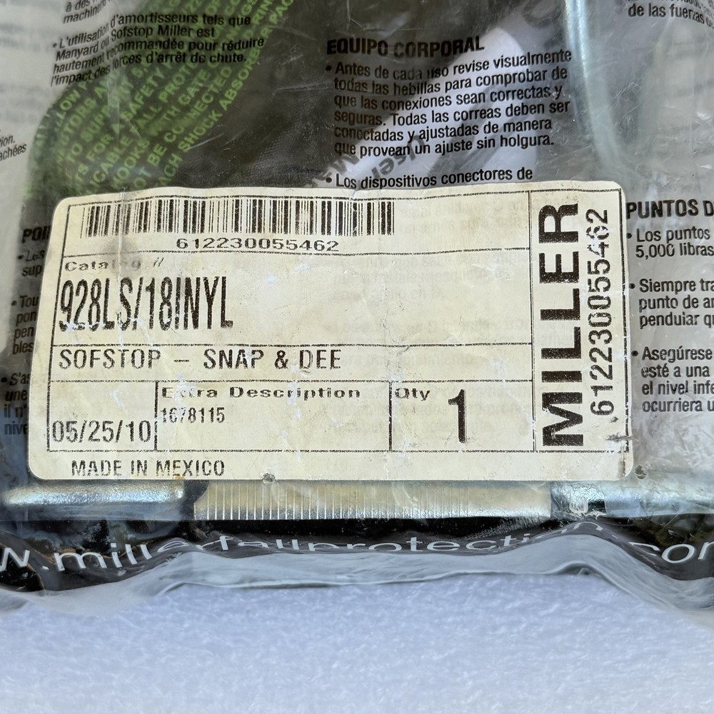 Miller 928LS/18INYL SofStop Shock Absorber Locking Snap Hook & D-ring