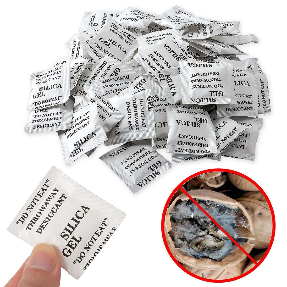 60/100 Packets Grams Silica Gel Desiccant Pack Moisture Absorber Reusable Safe