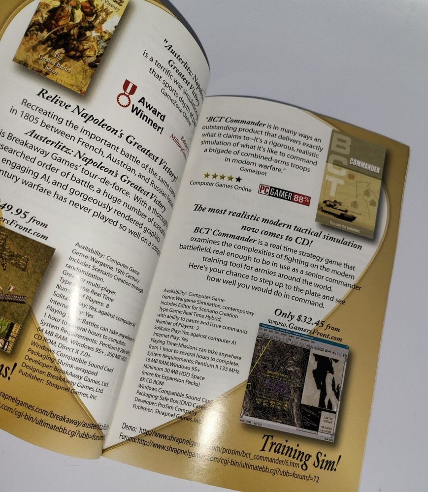 Shrapnel Games War & Strategy Software & Board Games Catalogue Spring 2004