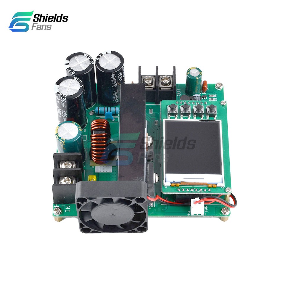 DC9V~60V 900W 15A CNC LCD Display Constant Current Voltage DC Boost Module
