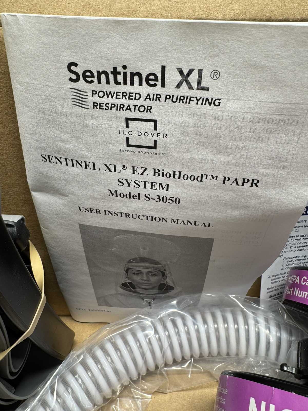 ILC DOVER Sentinel SXL-HPEZR1 PAPR System Bio Hood Battery Blower Charger Filter