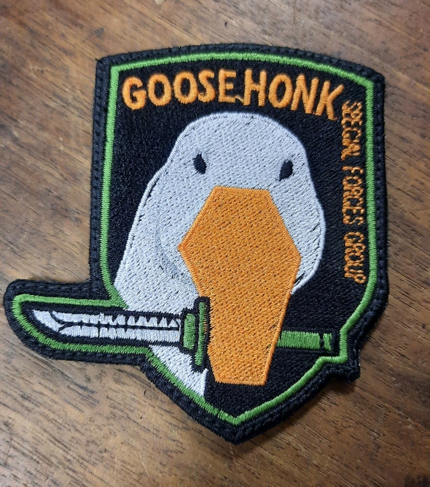 Goose Honk Metal Gear Solid Meme Patch w Hook Backing Full Embroidered
