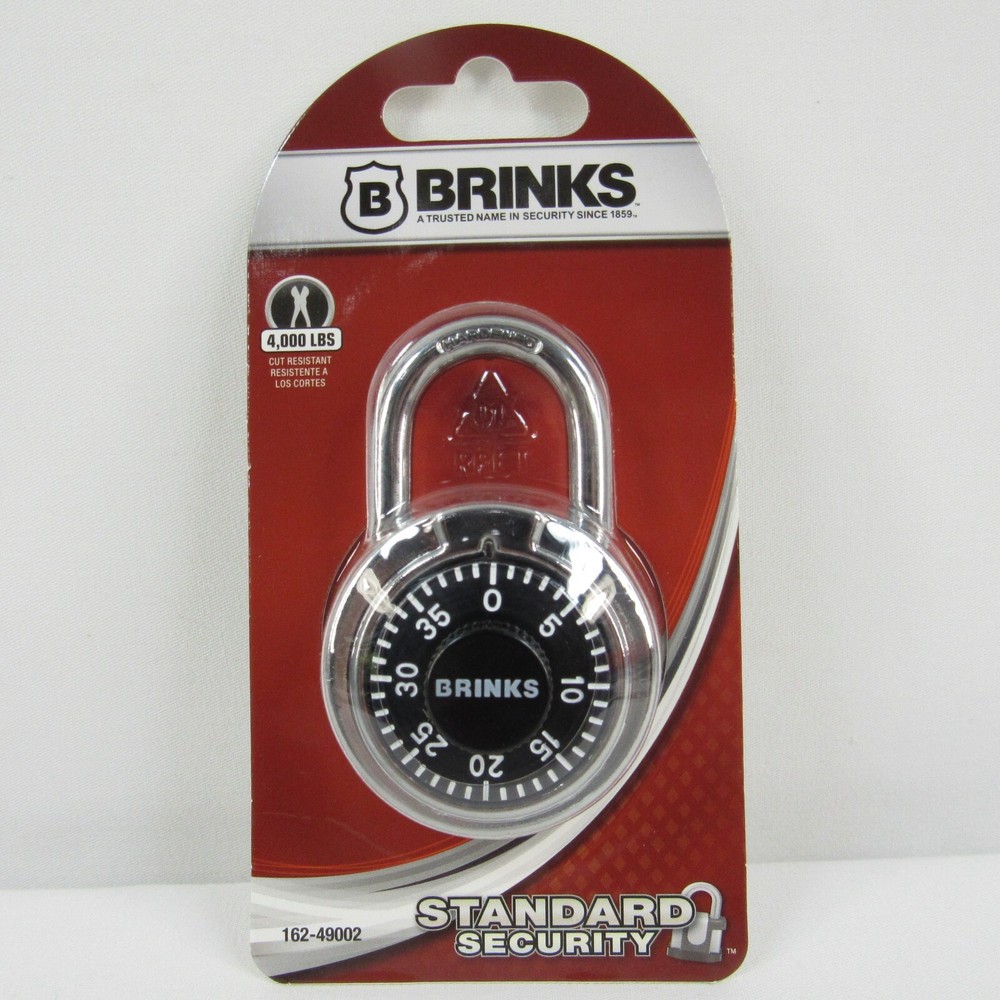 2- Brinks Padlock Standard Security 3 Dial Combination Lock #162-49002