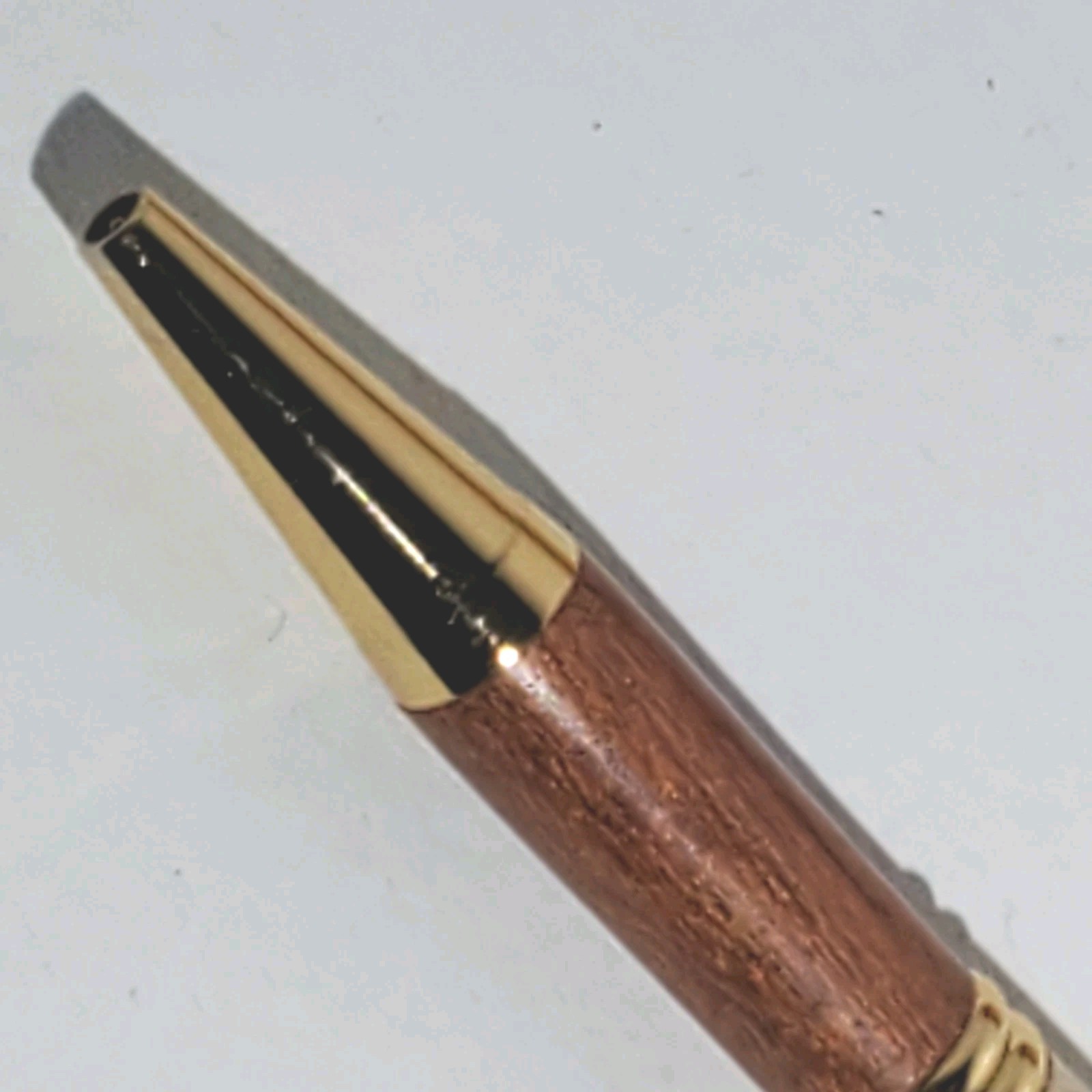 Handmade Hardwood Red Heart Maple Ebony Wood Ballpoint Pen w/ Wooden Case