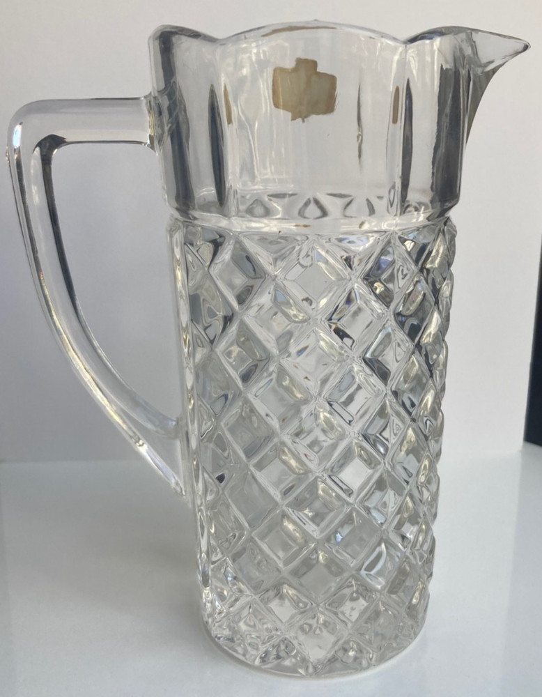 Zajecar Crystal Jug / Pitcher - Diamond Pattern Yugoslavia