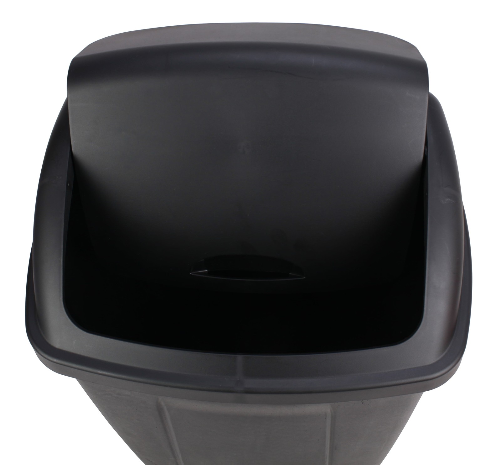 Kitchen Trash Can, 13 Gallon Plastic Garbage Bin with Swing Top Lid, Black