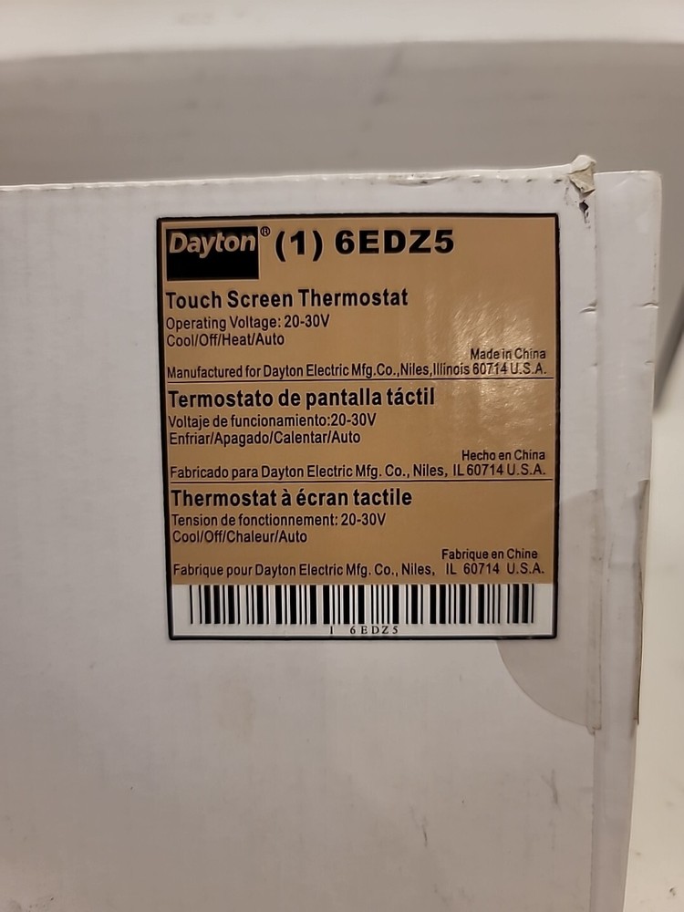 dayton touch screen thermostat 6edz5