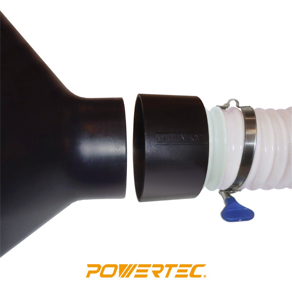 POWERTEC Dust Collection Threaded Quick Coupler Adapter, 4 x 2-1/2" (70171)