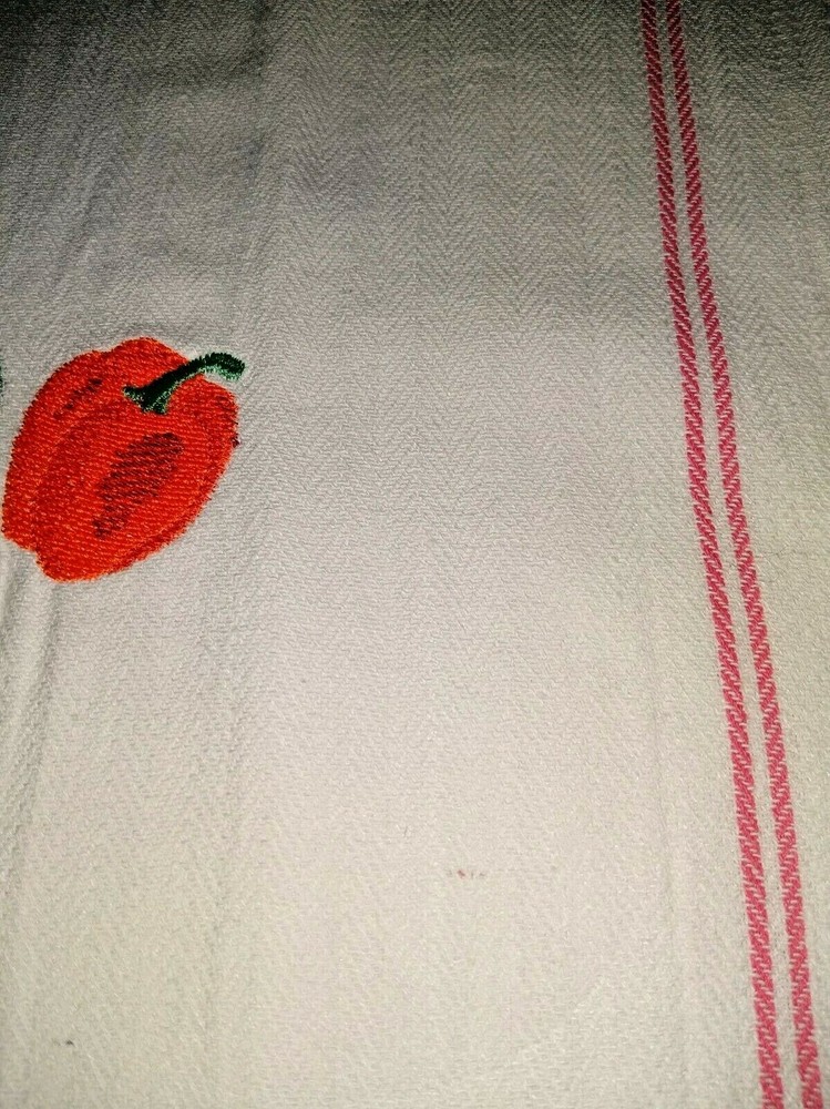 CUSTOM EMBROIDERED KITCHEN TOWELS - PEPPERS