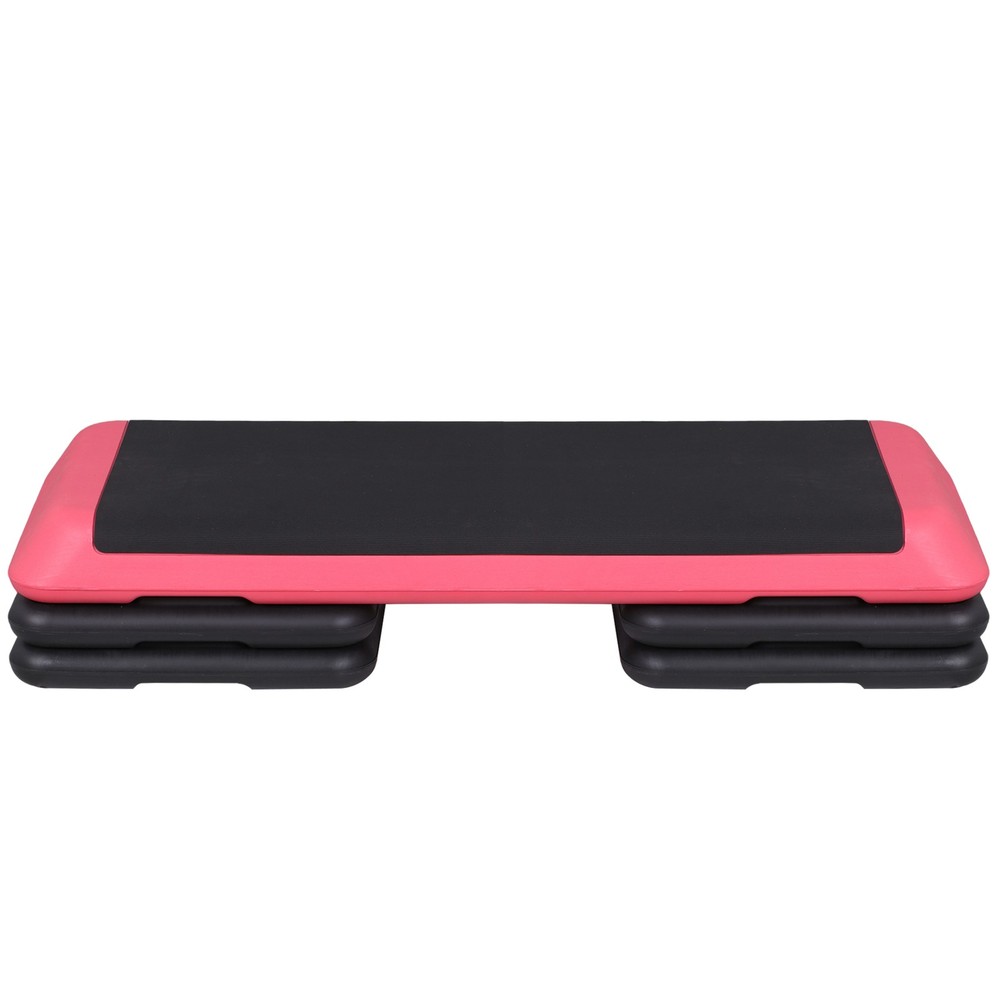 43" Training Exercise Aerobic Stepper Workout Step Storage 4"- 6"- 8" Pink