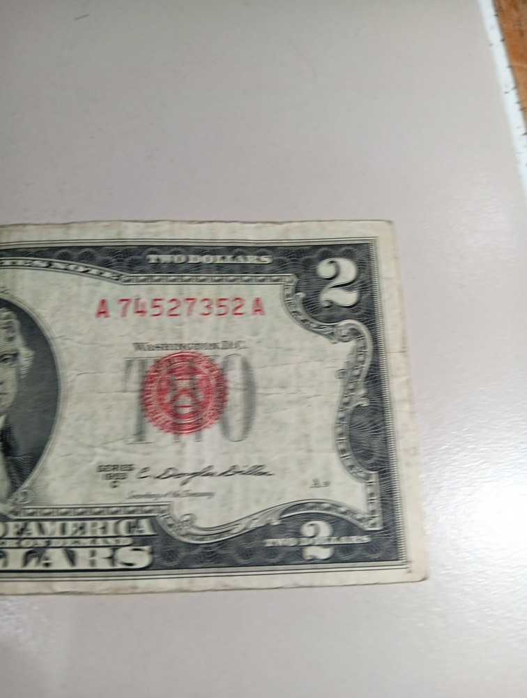 Series 1953-C 2 Dollar Bill Note Red Seal Circulated