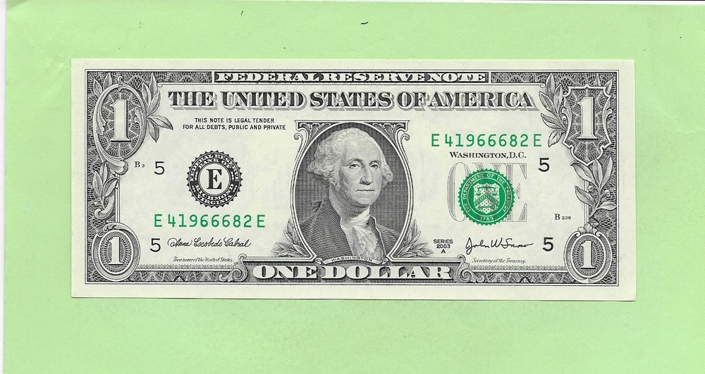 2003A ..UNCIRC $1  E 4196 6682 E  .... 2003A $1  E-E      NICE NOTE        FRN