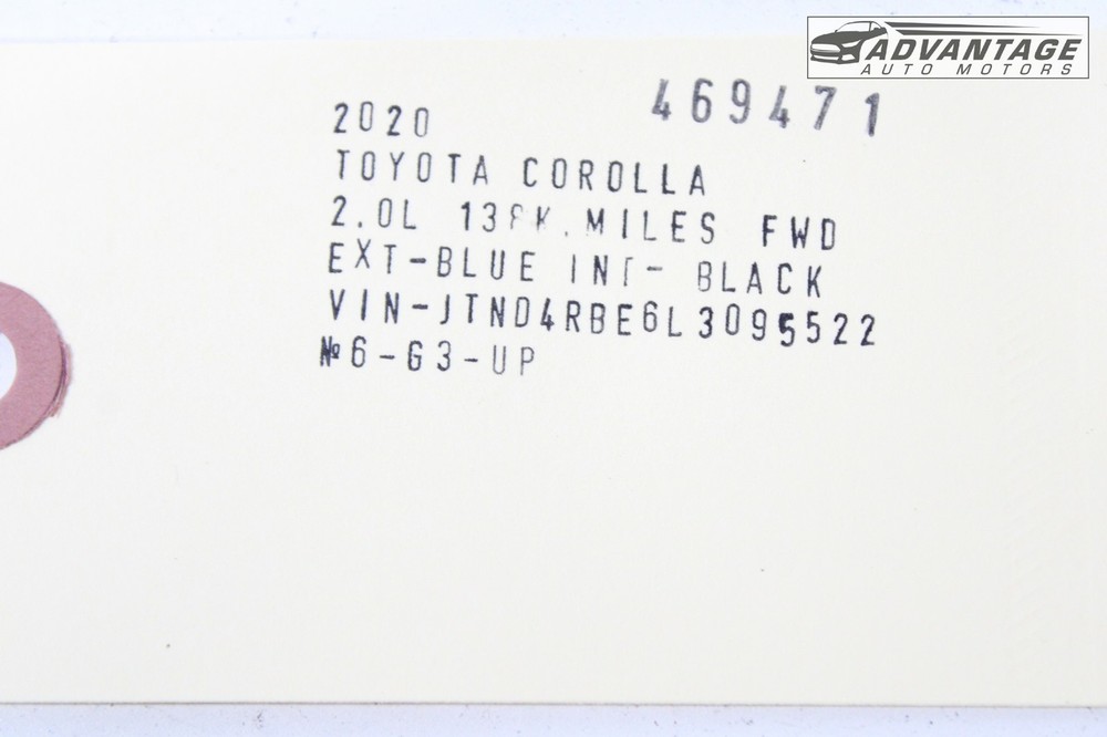 2019-2024 TOYOTA COROLLA DASH NETWORK GATEWAY COMPUTER CONTROL MODULE OEM