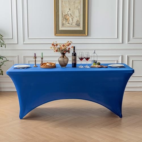 4ft Fitted Rectangle Tablecloth with 48" x 24" (Rectangular) Royal Blue