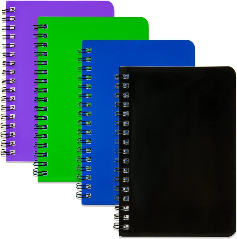 Spiral Notebook 4Pack Pocket Notebook 4.2"x 6.1" Pocket Notepad Small Notebook (