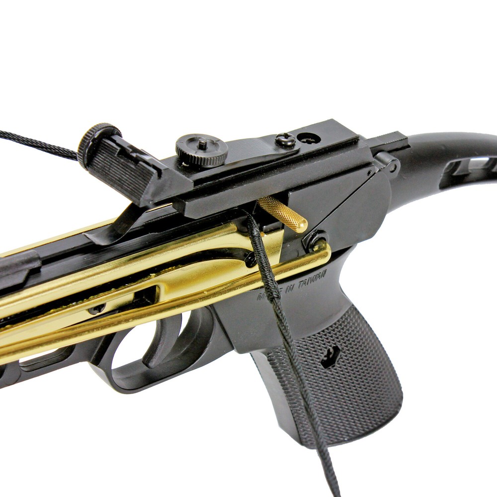 KingsArchery Crossbow Self Cocking Pistol 80 LB Sights 120 Plastic Arrow String