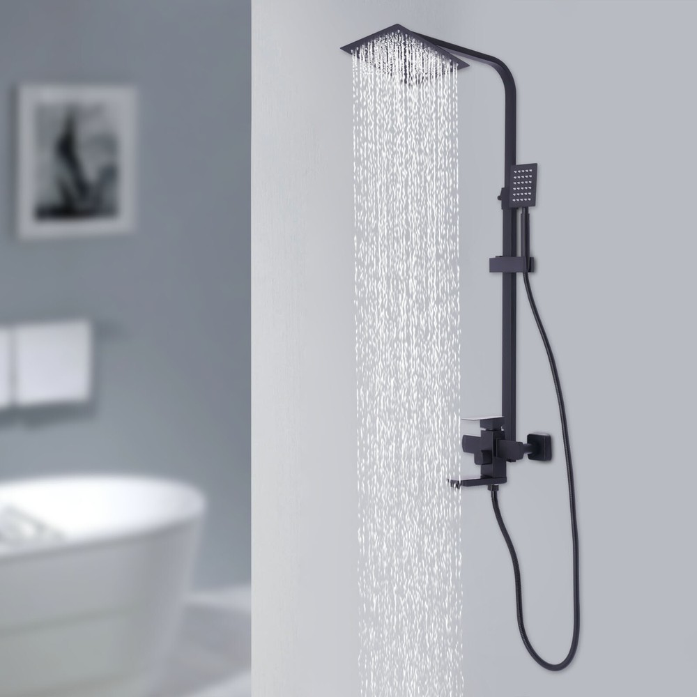 Stainless Steel Shower Panel Tower with Rainfall Jets & Massage System