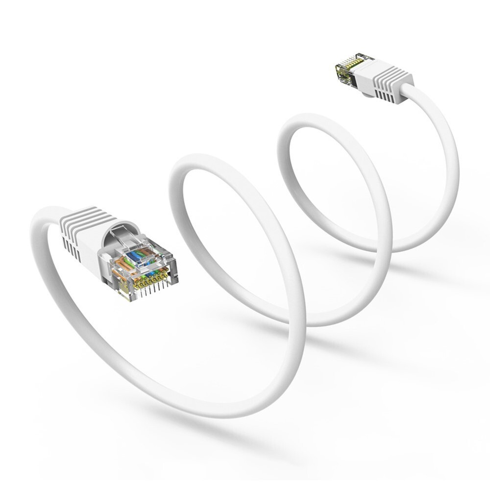 5Ft Cat6 RJ45 Network LAN Ethernet UTP Snagless Patch Cable Pure Copper White