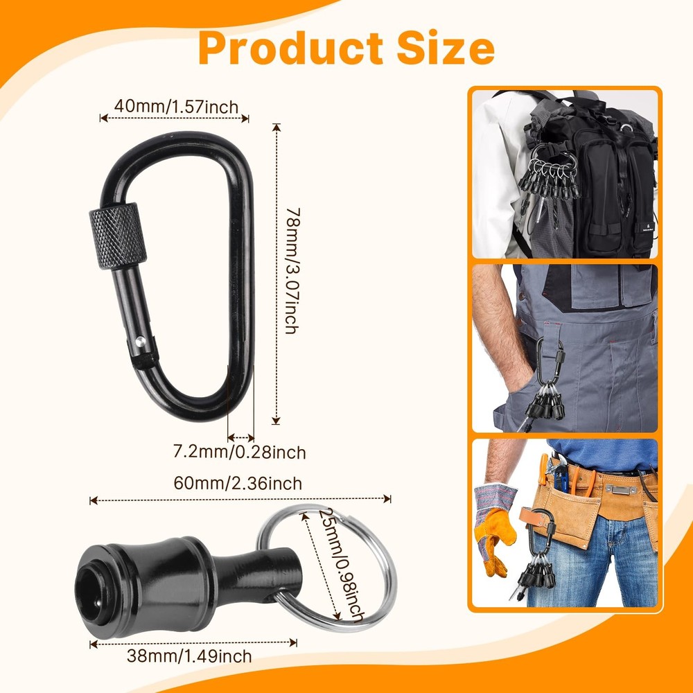 6PCS Keychain Bit Holder,Hex Drill Bit Holder for Impact Driver Drill Bit,Scr...