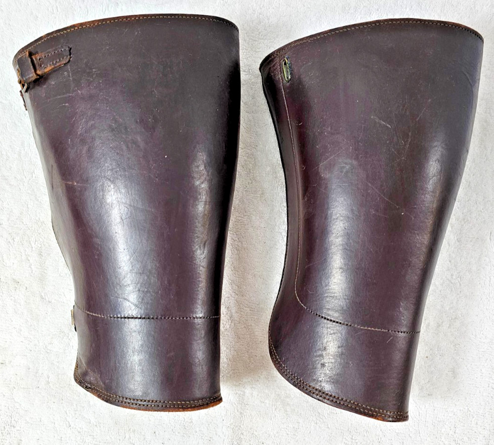 Authentic WWII US Military M-1938 Leather Leggings / Dispatch Rider Gaiters
