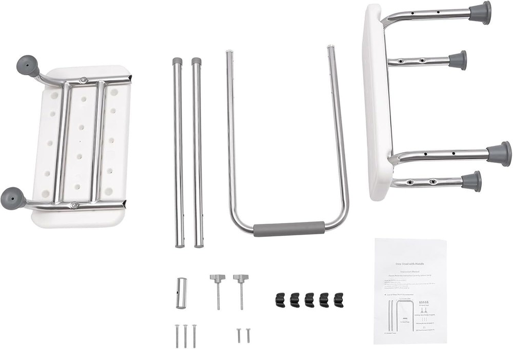 2 Step Stool with Handle for Elderly,Heavy Duty 2 Step Stool with Handrail