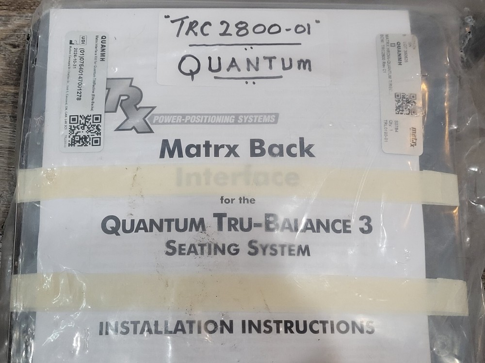 Matrix Back Interface For Quantum True Balance 3 Seating System TRC2800