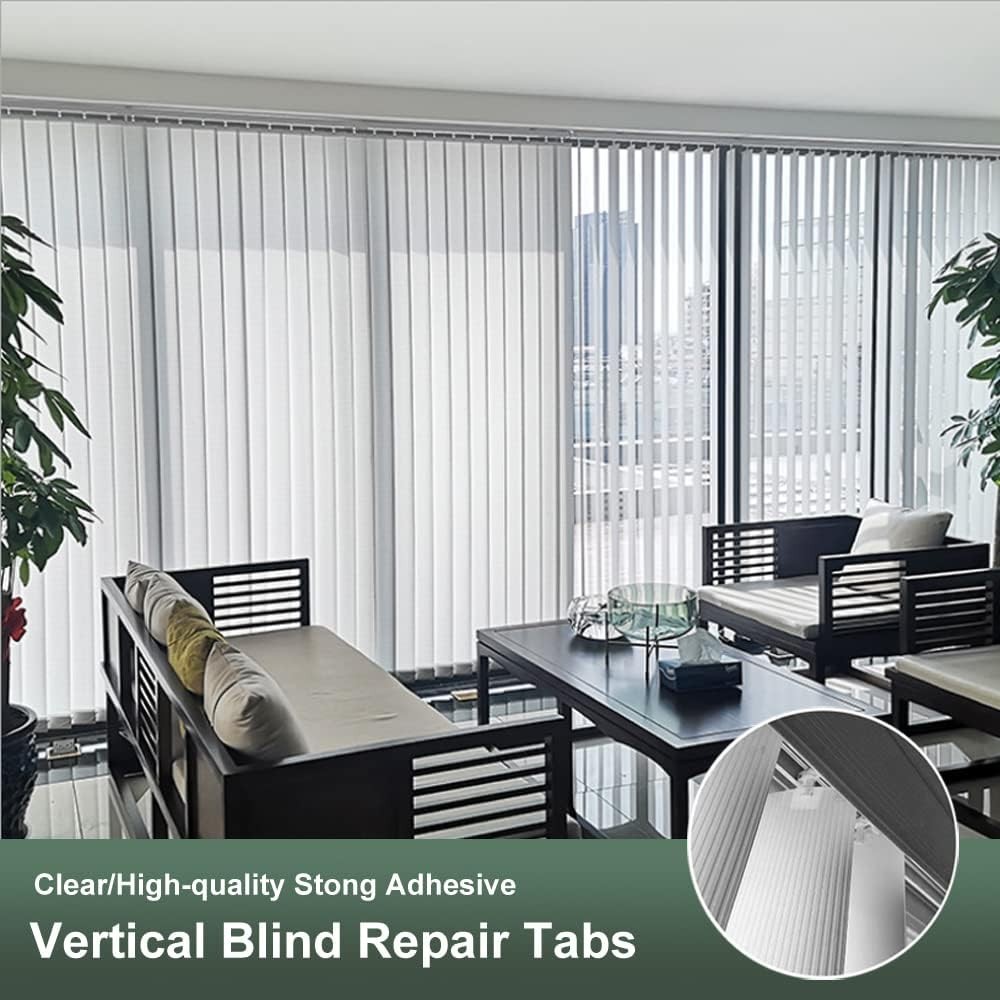 Durable Vertical Blind Repair Tabs - 40 Clear Squares for Quick Installation
