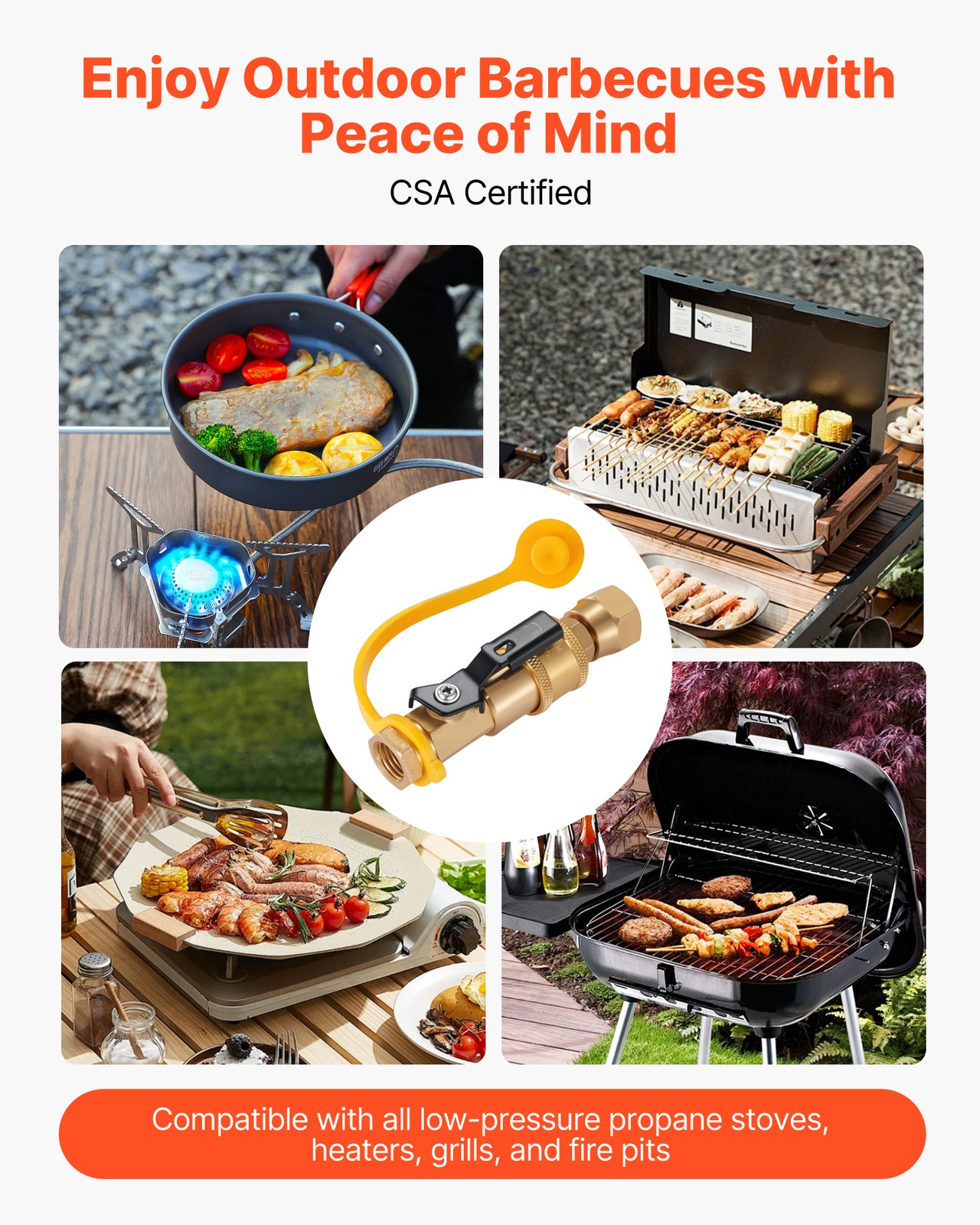 VEVOR 7 Pcs RV Propane Quick Connect Fitting 1/4-Inch NPT x 3/8-Inch Flare