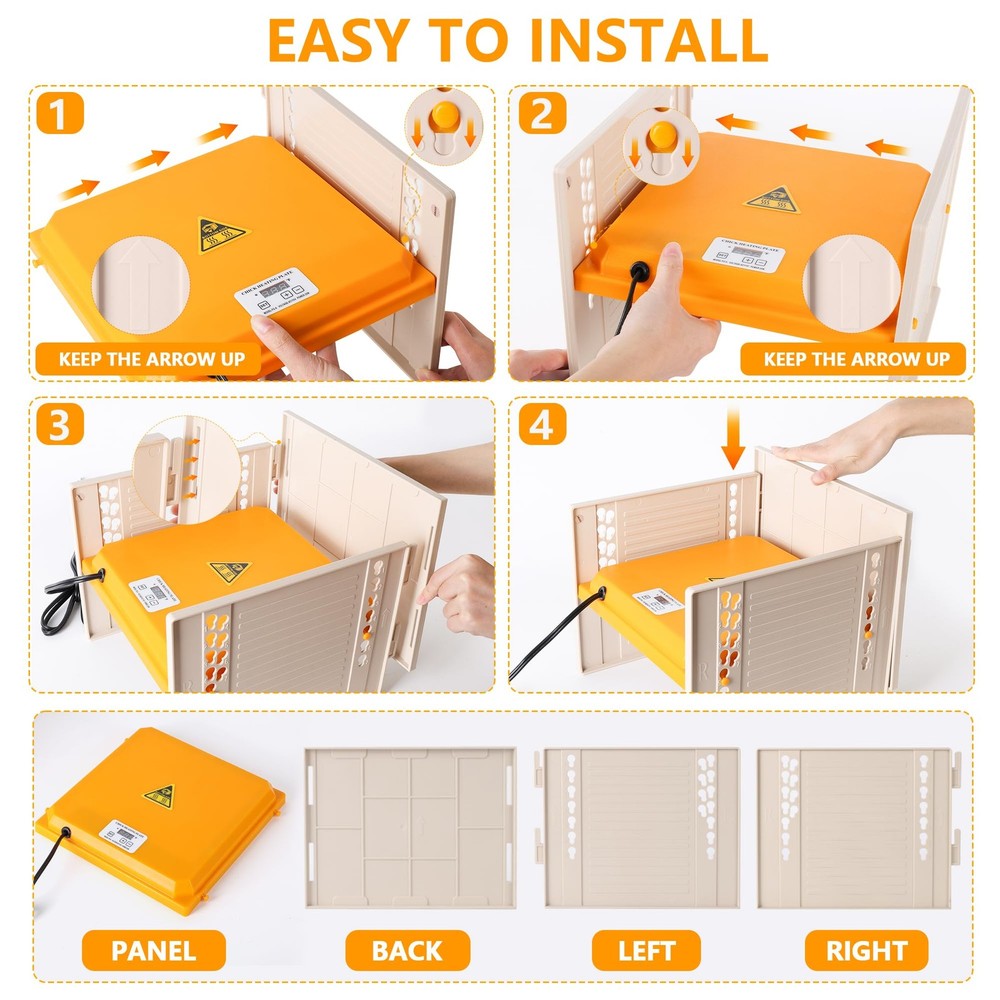 Chick Brooder, Chicken Brooder Heating Plate for Chicks with Adjustable Beige